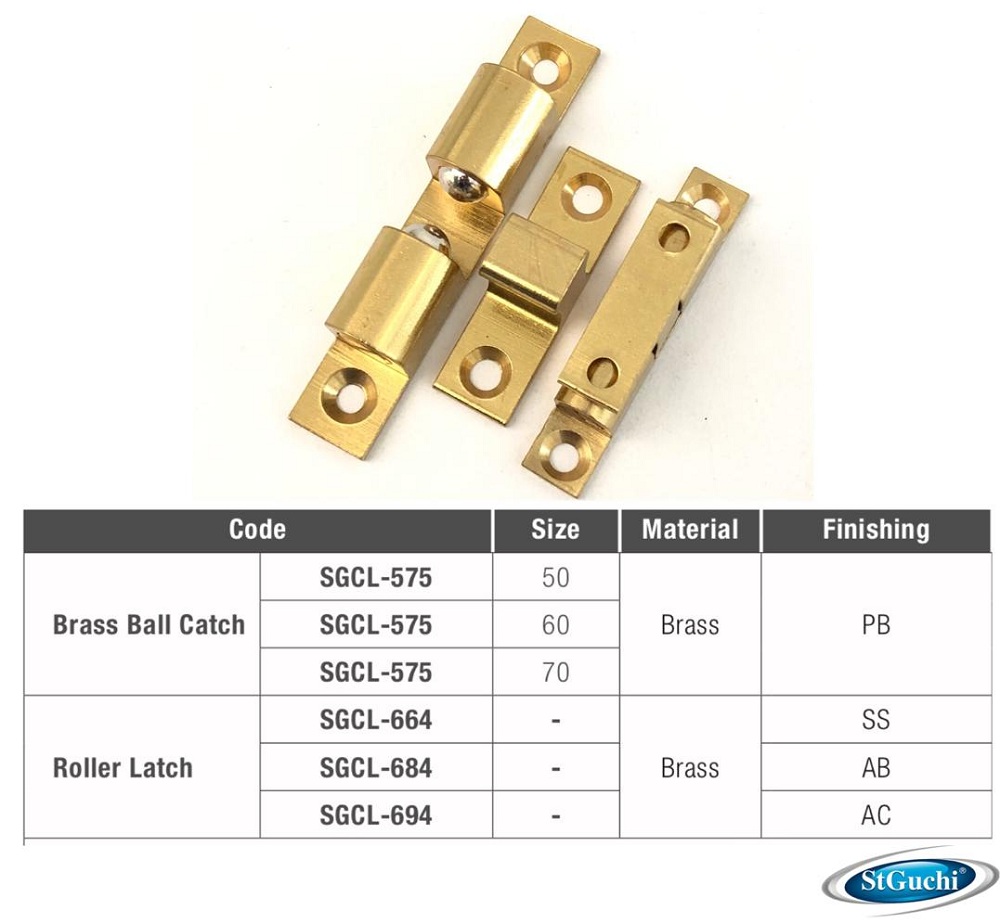 St Guchi Brass Ball Catch For Furniture Cupboard Usage